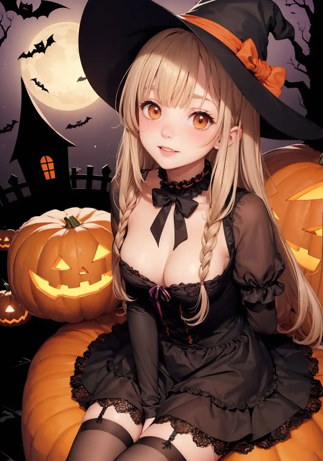 【ハロウィン美少女AIイラスト集】AI HALLOWEEN MODE【PNG97枚/PDF付】