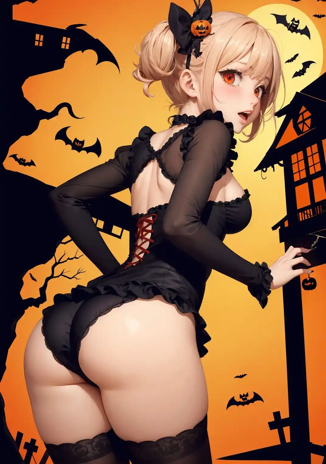 【ハロウィン美少女AIイラスト集】AI HALLOWEEN MODE【PNG97枚/PDF付】