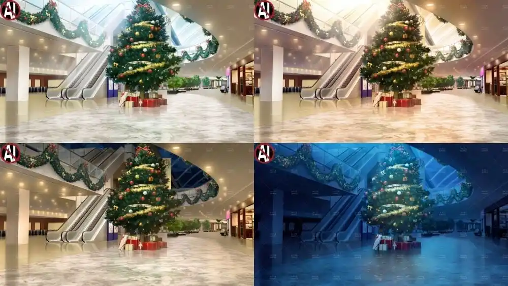 みにくる動く背景素材集『ショッピングモールのクリスマス』