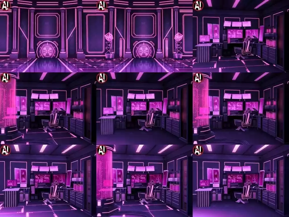みにくる背景CG素材集『未来編』part02-Pink×Black-B