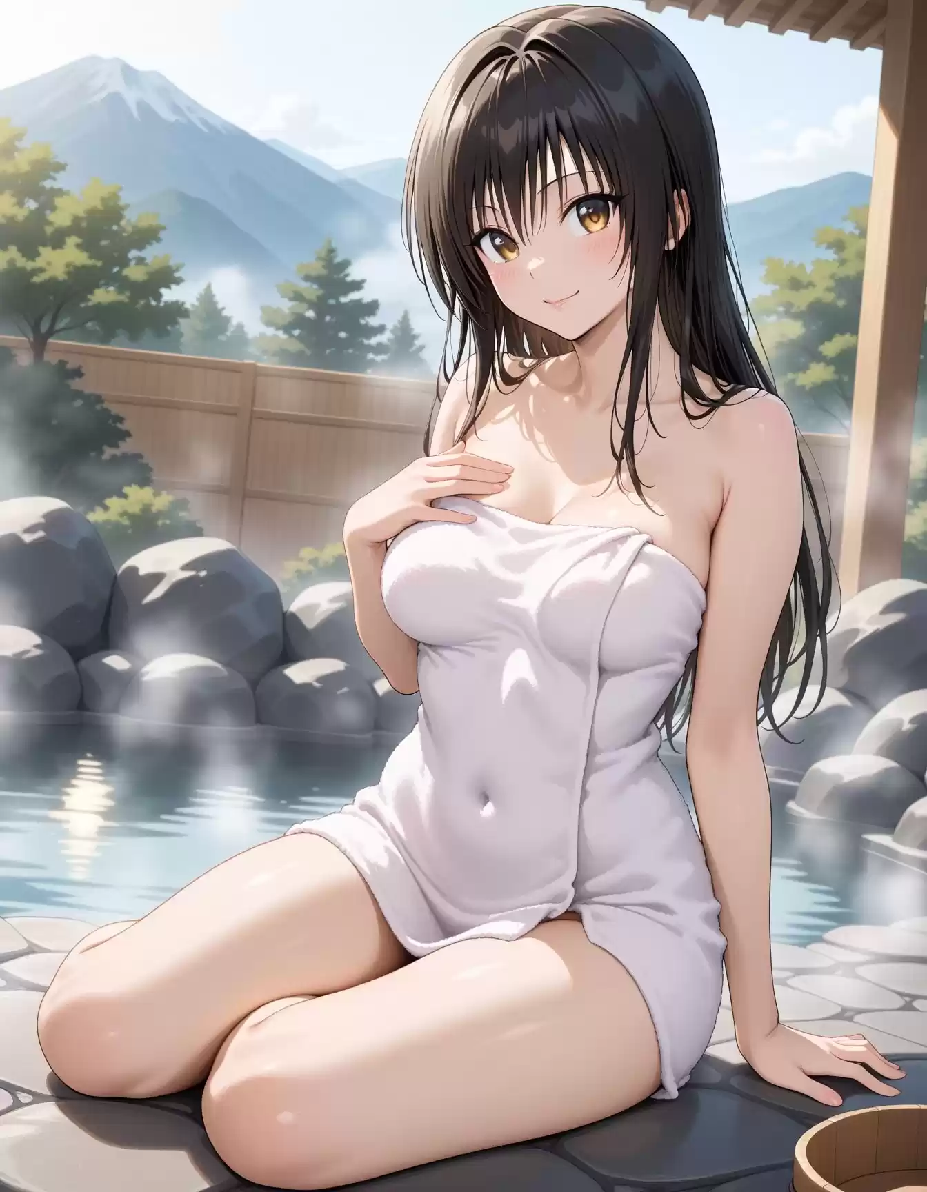 露天風呂でキモ男達に襲われた少女