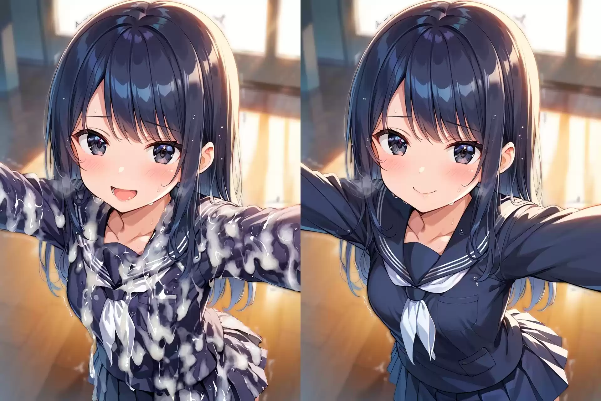 セーラー服ぶっかけ無洗浄CG集