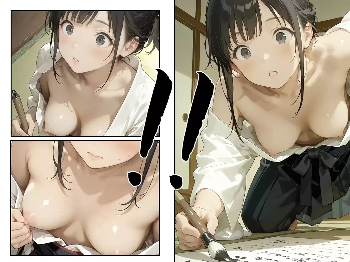 あの子は書道部 〜あの子は叡智イラスト集 部活編 1〜【113枚/黒のり修正】袴姿の書道部女子が魅せる、凛とした「静」と淫らな「動」