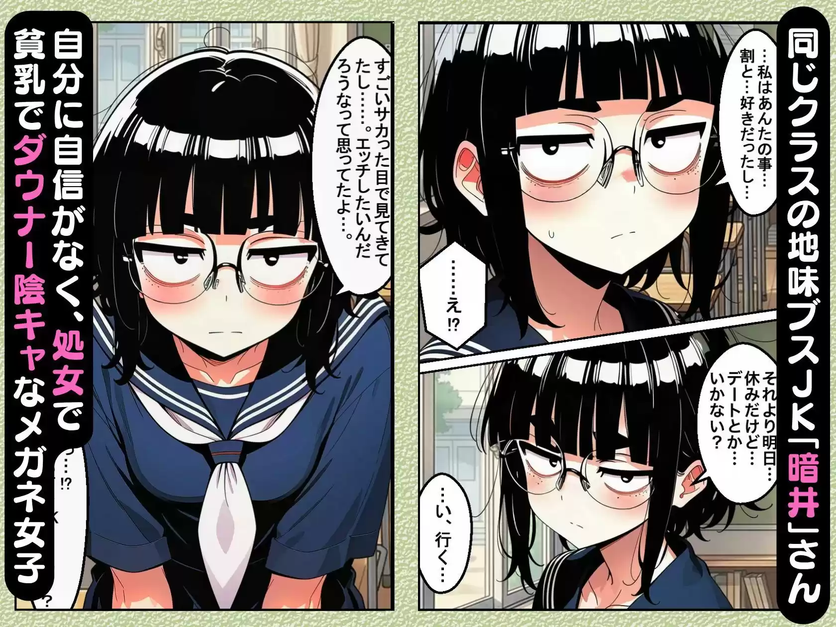 ブスな女子校生とヤって童貞を捨てる話【漫画87P】