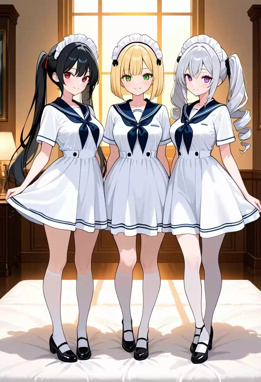 に○さんじ3人娘とご奉仕トリプル 〜お嬢様メイド・真面目委員長・高貴なお姫様と夢の一夜〜