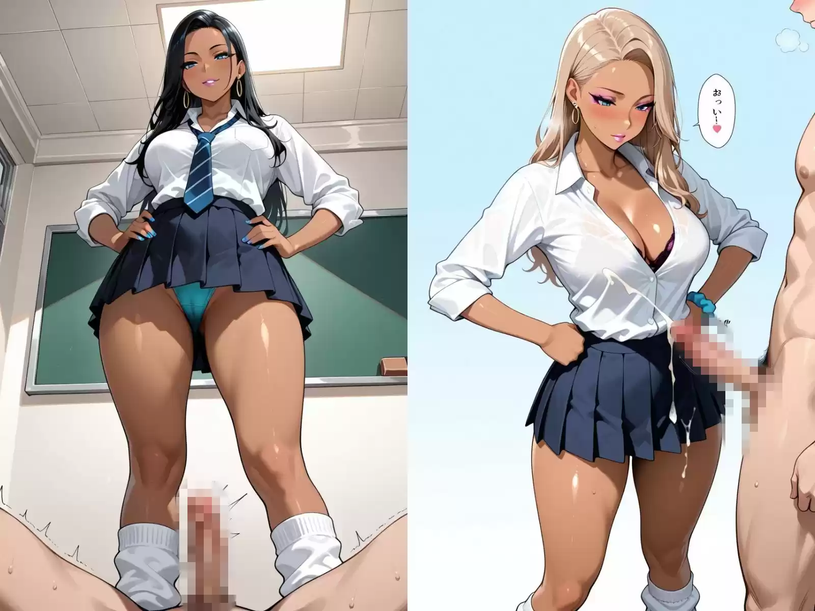 CFNM チ〇コをガン見するギャルたち-1