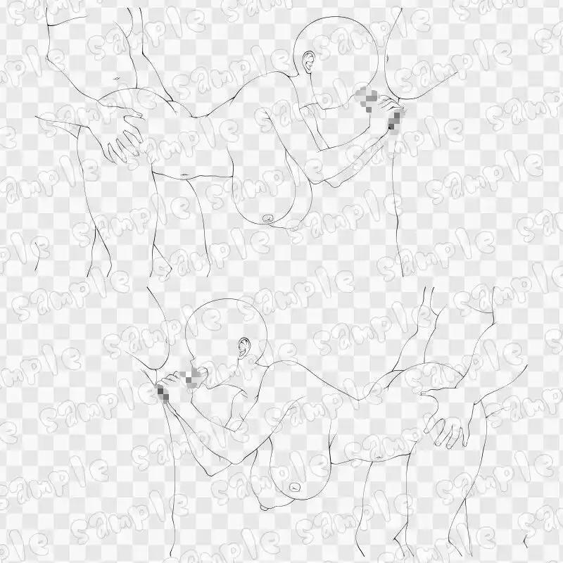 線画素材集［手］103