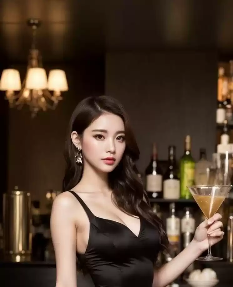 夜に映える黒ドレスの美女133枚