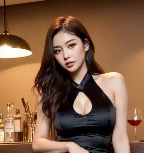 夜に映える黒ドレスの美女133枚