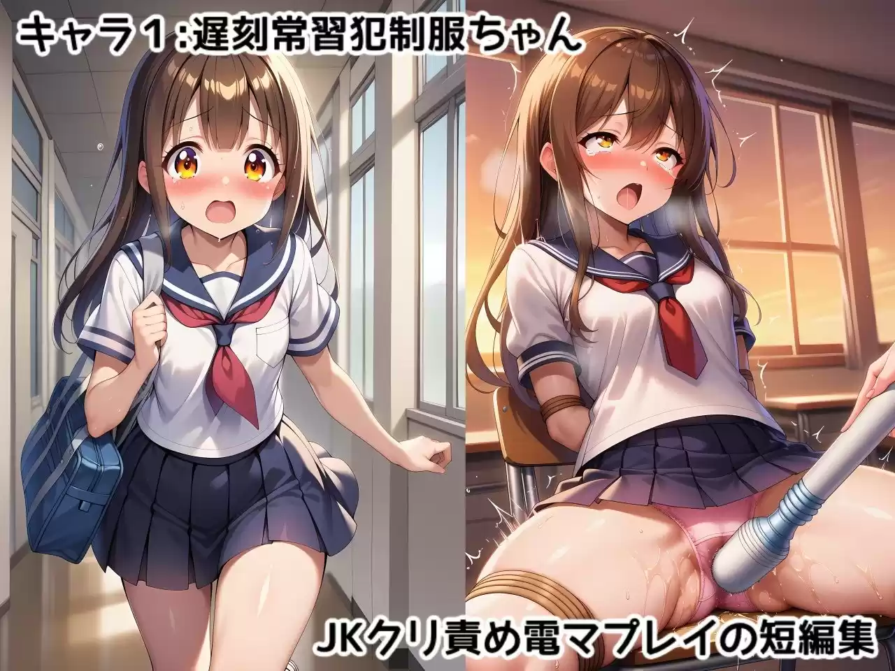 女子校生お仕置きクリ電マ〜些細なミスでお仕置きクリ電マ調教のやりすぎアクメ処刑させられちゃう女子校生達の短編CG集