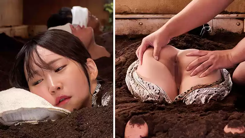 デカ尻人妻限定 砂風呂に埋まって身動きできない催淫NTR拘束マッサージ 横が見えない状態で、隣に夫が居るのにイッてもイッても止めずに絶頂させ続けた女の「サイレント絶叫」結婚歴2年目Y夫婦