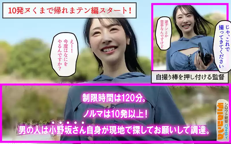 シロウト観察モニタリング 生ハメ中出しタイムアタック！痴女ってシコって素人ザーメン搾り取り！！ DVD販売店編＆10発ヌくまで帰れまテン編 小野坂ゆいか